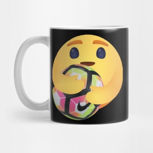 I love Soccer new hug emoji reaction ball Mug